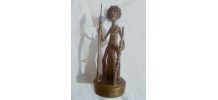 statuette  métal guerrier africain