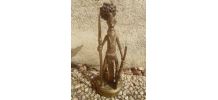 statuette  métal guerrier africain
