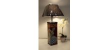 Lampe artisanale recyclage boite vintage Lustucru