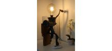 Lampe artisanale à télécommande recyclage hachoir mécanique