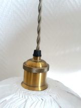 Paire de suspensions en rotin vintage 