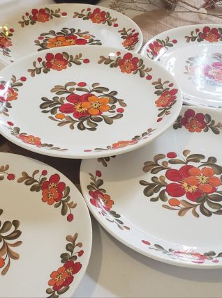Lot de 6 assiettes plates "Moulin des Loups" Manitoba 