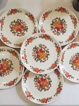 Lot de 6 assiettes plates "Moulin des Loups" Manitoba 