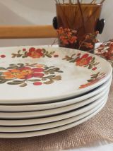 Lot de 6 assiettes plates "Moulin des Loups" Manitoba 