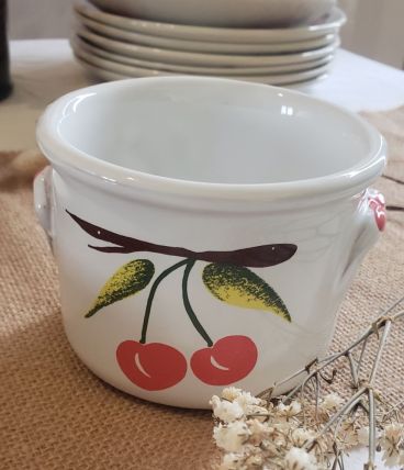 Pot vintage motifs cerises 