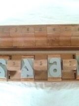 duo de coffrets tampons chiffres en bois, vintage
