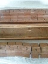 duo de coffrets tampons chiffres en bois, vintage