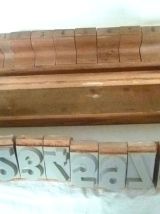 duo de coffrets tampons chiffres en bois, vintage