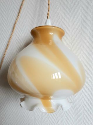 Lampe baladeuse globe miel style Murano 1970