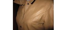 veste en cuir d'agneau souple femme vintage