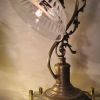 grande lampe art nouveau, 42x26  avec abat jour verre ciselé