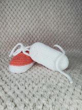 Chaussons ballerines avec cordon ROSE laine layette, 0 3 ms