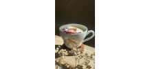 Bougie artisanale fraises des bois ~ tasse vintage oiseaux