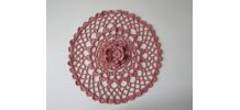 Rose dédicace Napperon au crochet