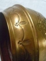 cache pot , vintage métal doré