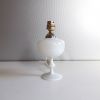 Pied de lampe vintage -  opaline blanche - 1950-60