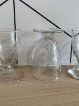 3 verres à liqueur en cristal