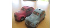 2 boites de biscuit la trinitaine forme voiture tirelire    
