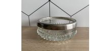 Vide poche art déco -verre et métal argenté