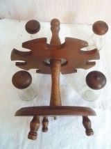 carrousel a condiments, sel, poivre, bois vintage