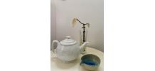 Théière  vintage Burleigh Davenport en porcelaine blanche