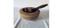 Gros mortier et pilon en bois Vintage 