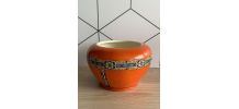 cache-pot vintage orange en céramique