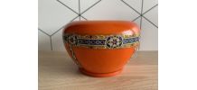 cache-pot vintage orange en céramique