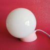 Lampe salon chevet bureau vintage opaline blanche "Rose"