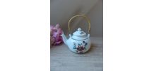 Petite théière porcelaine de Paris décor pavot coquelicot Al
