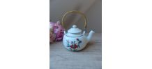 Petite théière porcelaine de Paris décor pavot coquelicot Al