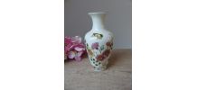 Vintage petit vase en porcelaine Zsolnay décor à fleurs et p