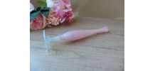 Vase Romantique Soliflore Rose en Opaline avec Pied Torsadé 