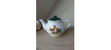 Service à café ou thé motif poule poussins coq vintage