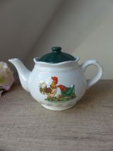 Service à café ou thé motif poule poussins coq vintage