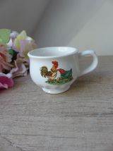 Service à café ou thé motif poule poussins coq vintage