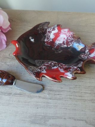  Ensemble Beurrier et Couteau Poisson Style Valauris