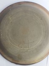 Assiette céramique grès émaillé signée Patrick Rollet 
