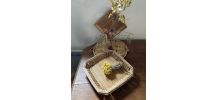 Lot de 3 plateaux en osier et bambou.