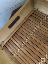 Lot de 3 plateaux en osier et bambou.
