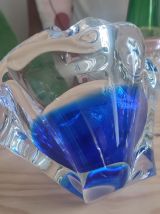 Vide-poche Murano dégradé blanc et bleu cobalt