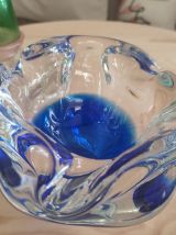 Vide-poche Murano dégradé blanc et bleu cobalt