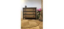Commode campagnarde noire et bois 