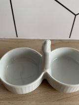 Saleron double en porcelaine blanche - Pillivuyt
