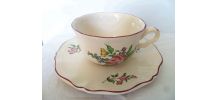  tasse à déjeuner avec soucoupe Faïence K.G Lunéville