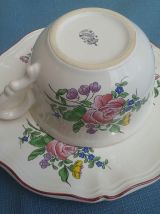  tasse à déjeuner avec soucoupe Faïence K.G Lunéville