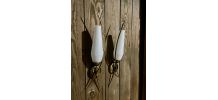 Ancienne Appliques laiton et verres année 60