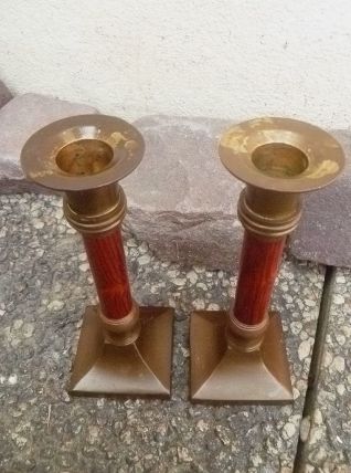 duo de bougeoirs , vintage