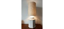 Grande lampe art déco en céramique craquelée 