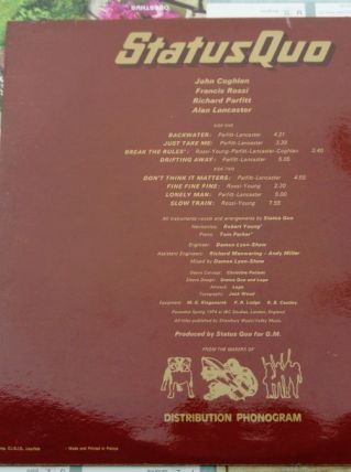 Vinyle LP Status Quo - Quo EO de 1974